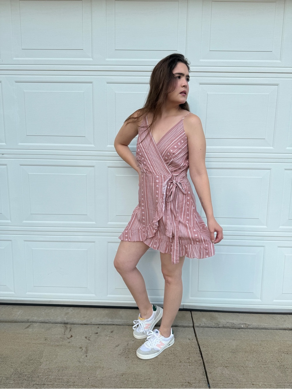 Altar’d State Pink Floral Wrap Mini Dress